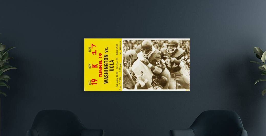 1974 UCLA Bruins at Washington Huskies Ticket Art by Row One Brand