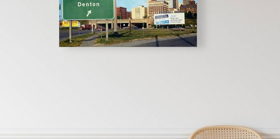 1960s Dallas Interstate Sign for Denton by Row One Brand