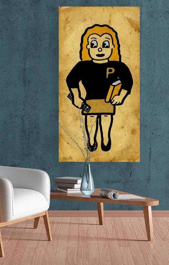1940s Purdue Petrina Coed Cartoon Art Remix by Row One Brand