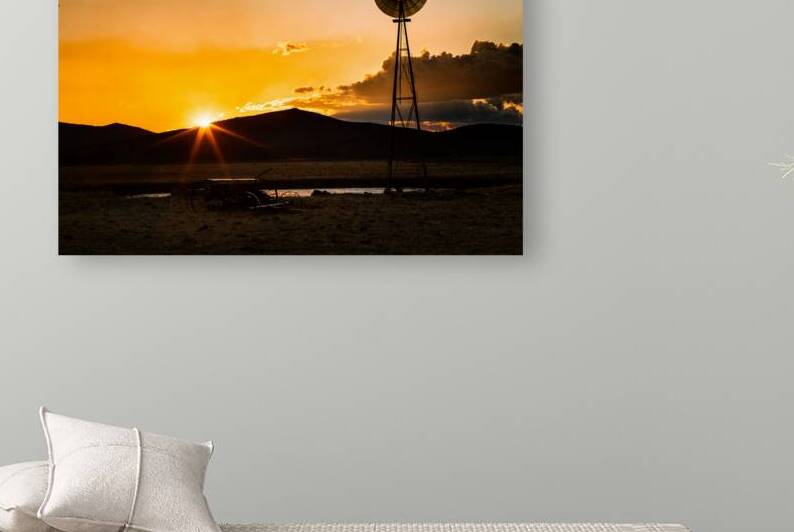 Aermotor and the Setting Sun - Madeline - Lassen County California by Mike Lee