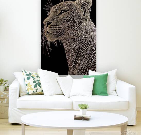 Leopard Crystal Canvas Sparkling Rhinestone Animal Portrait by ArtByLumy