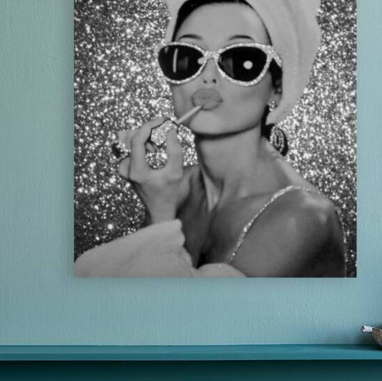Audrey Hepburn Glitter Art Elegance of classic Hollywood Sparkly Wall Decor Luxury Artwork by ArtByLumy