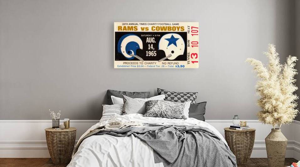 1965 Dallas Cowboys at LA Rams Ticket Art by Row One Brand