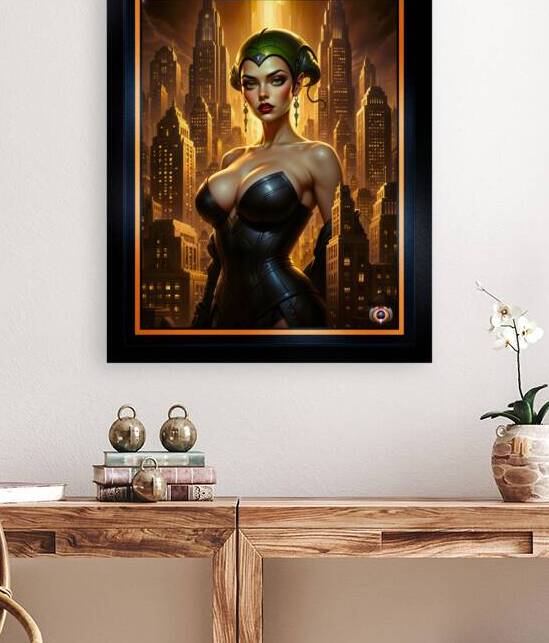 A Golden City Guardian Portrait Of Urbana Mirel Gorgeous AI Concept Art by Xzendor7 by xzendor7