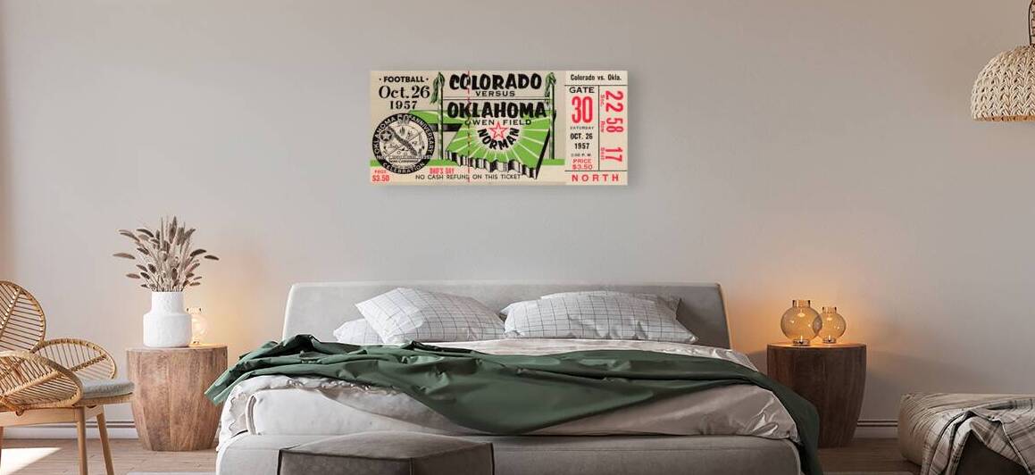 1957 Colorado at Oklahoma Football Ticket Wall Art by Row One Brand