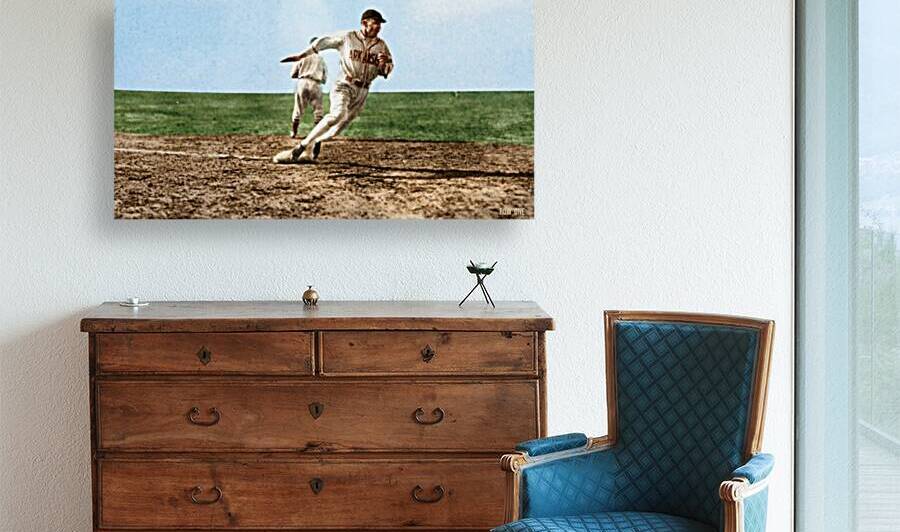 Early 1900s Arkansas Razorback Baseball Player Art by Row One Brand