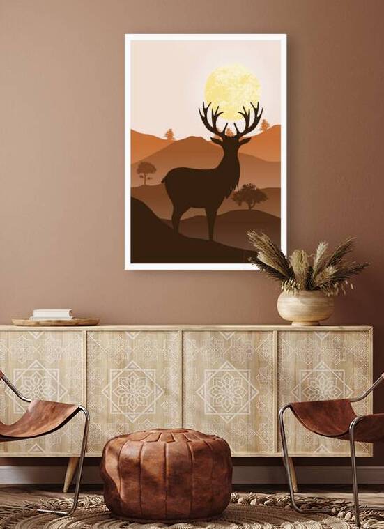 Deer and mountain Landscape. a by Towseef Dar