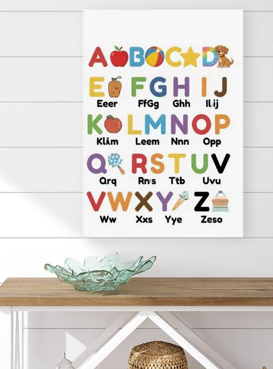 Colorful ABC Alphabet Poster | Printable Nursery Wall Art | Educational A-Z Chart for Toddlers & Preschool Classroom Decor | Digital Download by CHAHDAMIRDZ