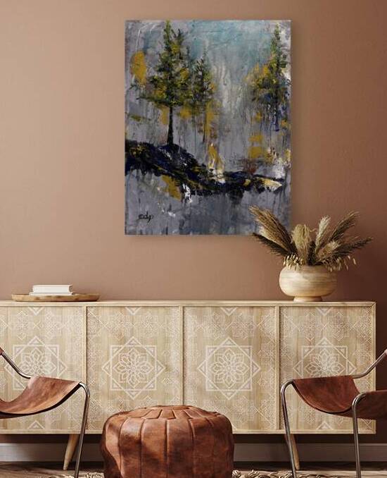 Where Quiet Gathers - an abstract landscape by Native American artist Connie D Phillips  by Connie D Phillips