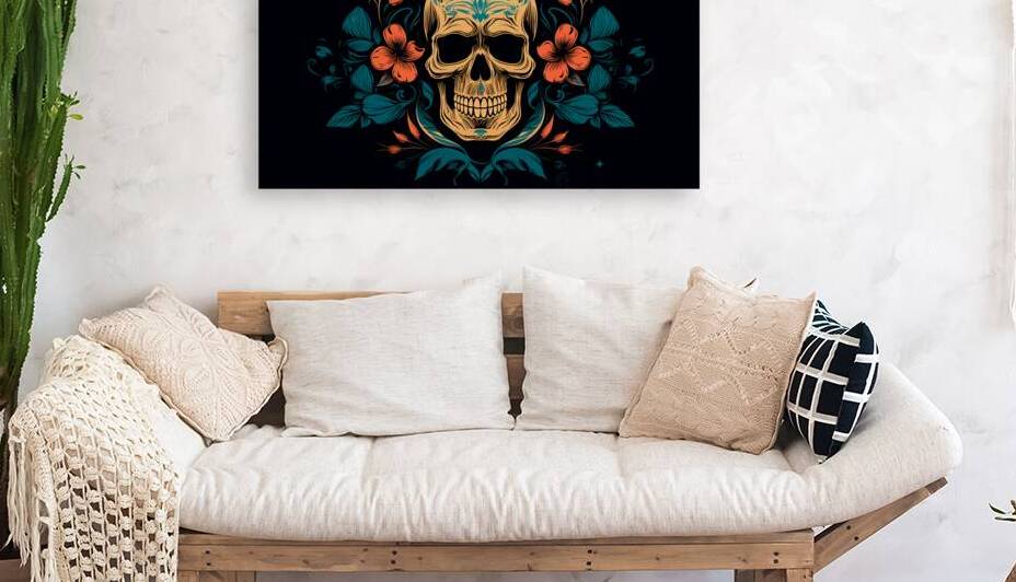Realistic skull with flowers   by Towseef Dar