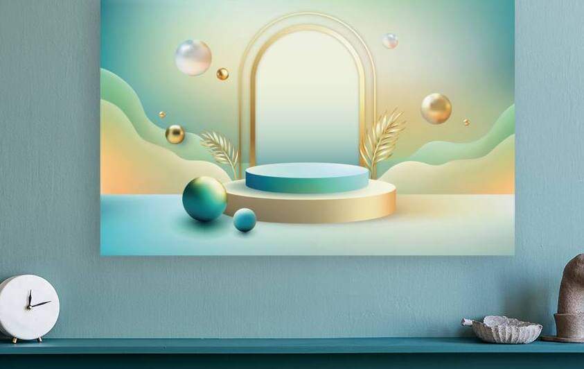 Podium with golden leaves by Towseef Dar