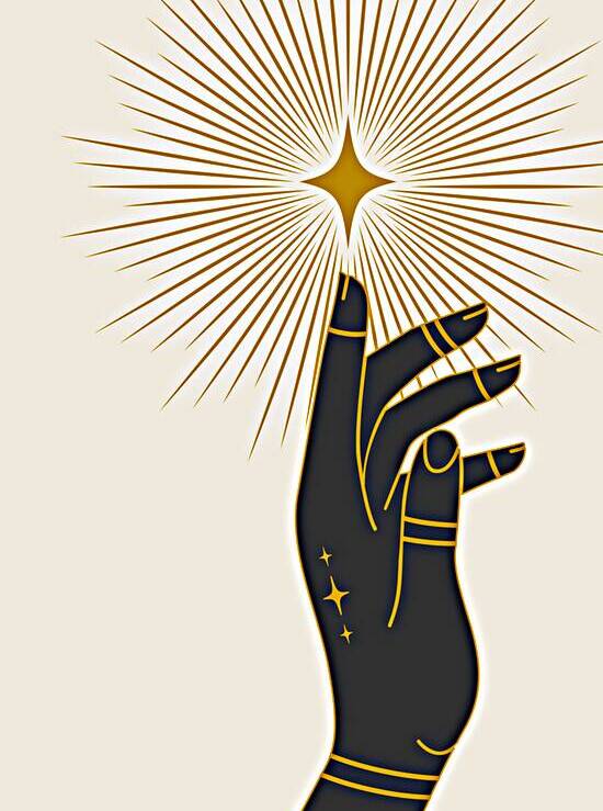 Witch hand with shining star by Towseef Dar