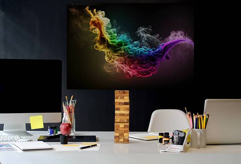 Multicolored neon smoke by Towseef Dar