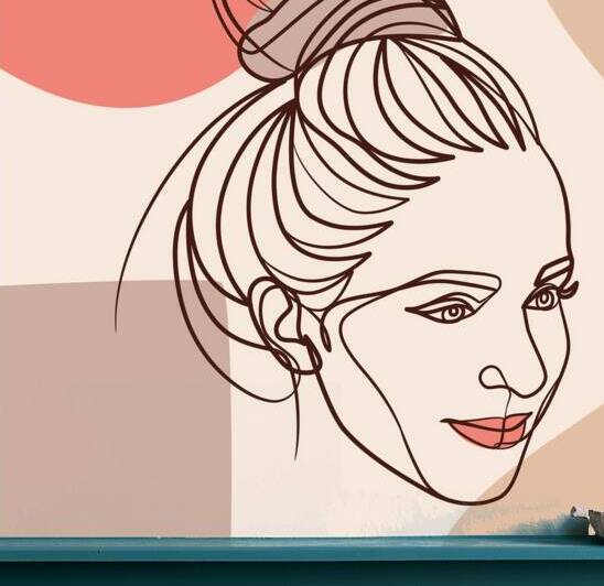 Woman face one line art by Towseef Dar