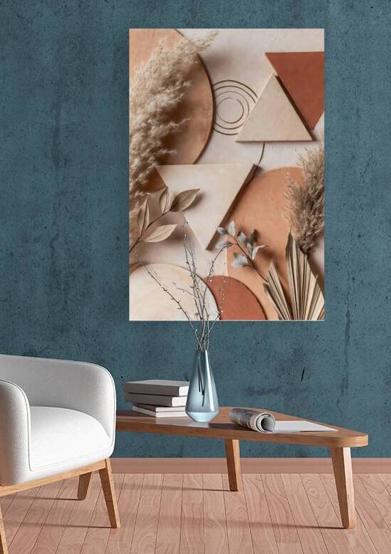 Boho Neutral Geometric Wall Art | Minimal Beige & Terracotta Decor by Arvella Art