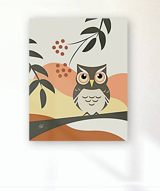 Boho Style Owl Art by Liz Cereby