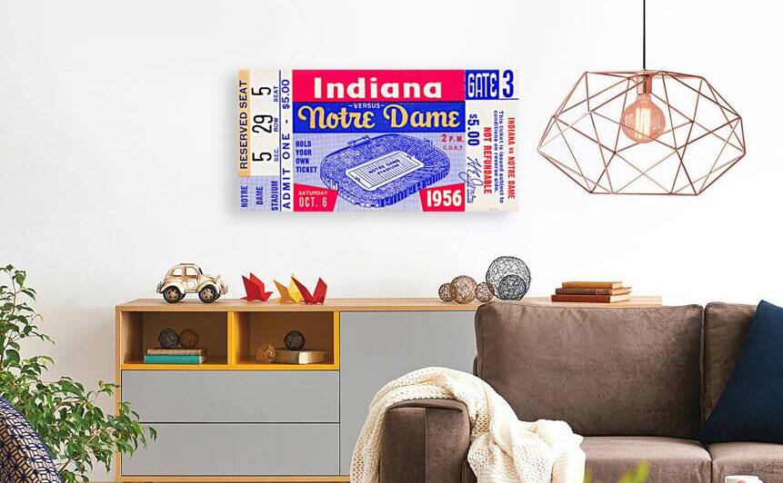 1956 Indiana Hoosiers at Notre Dame Ticket Art by Row One Brand