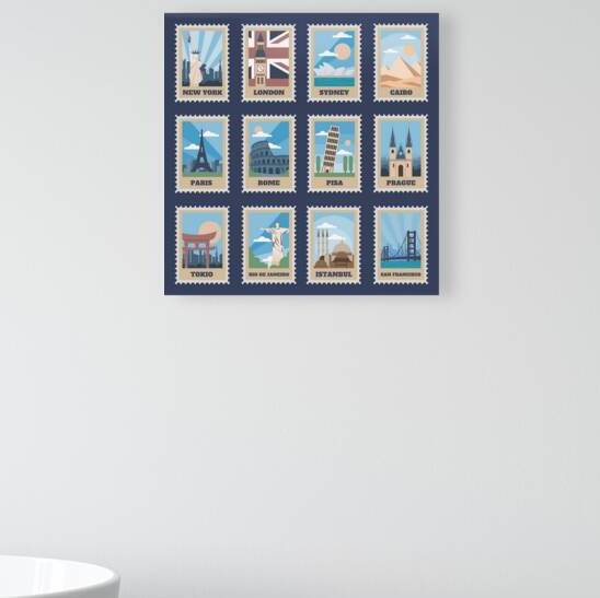 Travel postage stamps by Towseef Dar