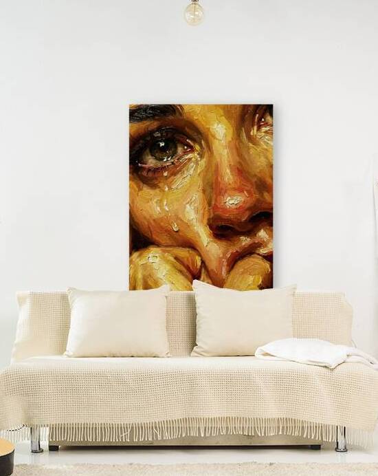 Crying Portrait Oil Painting — Textured Emotional Art by Ramy Salah Hefny
