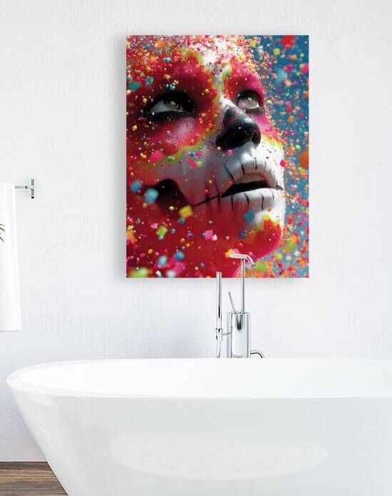 Crimson Skull – Abstract Sugar Skull Art Print by Savage Art Prints