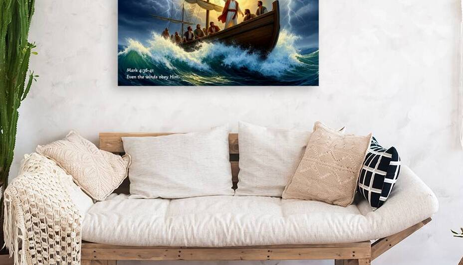 Even the Winds Obey Him. Jesus calming the storm on the Sea of Galilee. Mark 4:36-41 by DR Mustain by DR Mustain