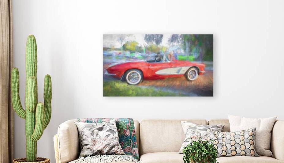 1961 Red Chevrolet Corvette Convertible 2 by Rich Franco