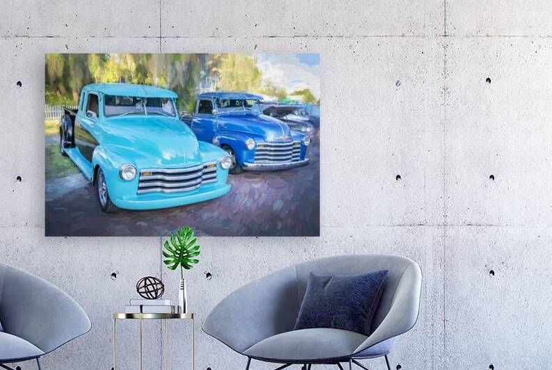 1950 Blue Chevrolet 5 Window Pick Up Truck 3100 Series X160 1 by Rich Franco