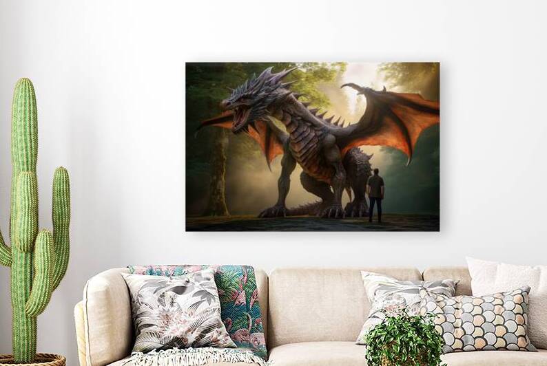 Man stands in front of dragon by Towseef Dar