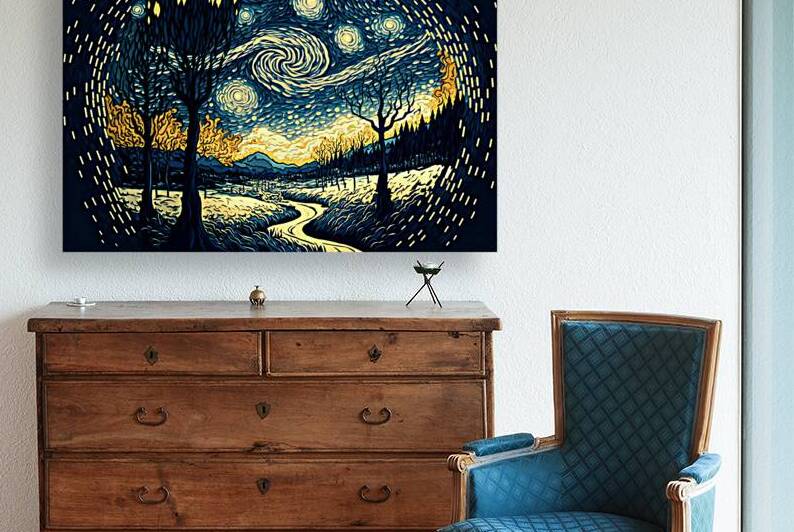 Van Gogh Style Landscape Illustration   by Towseef Dar