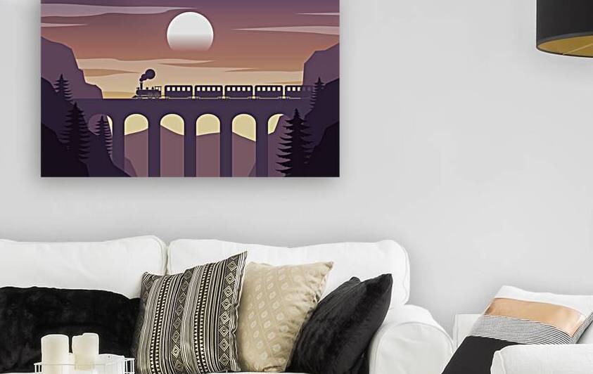 Silhouette design of train by Towseef Dar