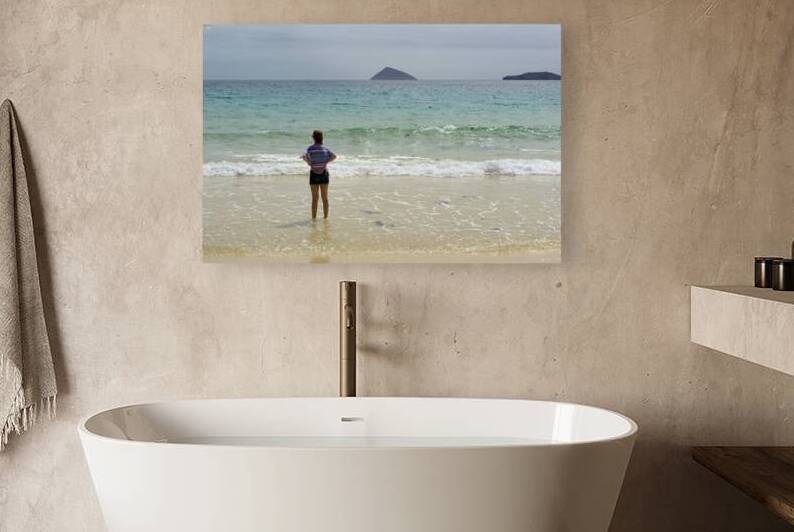 Looking out to sea at Punta Cormorant Floreana Island Galapagos Islands Ecuador by Kevin Oke