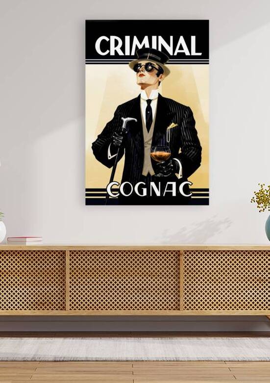 Criminal Cognac Art Deco Print by Tricky Rabbit Art