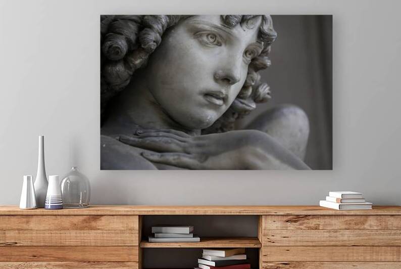 Guardian angel statue in antique cemetery. by Paolo Modena