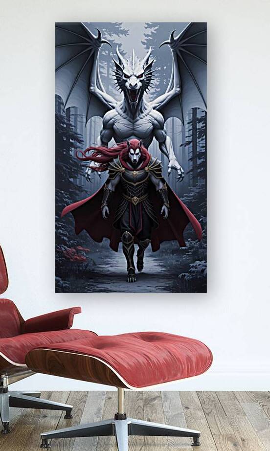 Dark Dragon Guardian – Epic Fantasy Wall Art by Zeinhem Elsaree