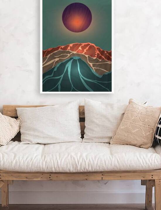 Mountain with the moon. a by Towseef Dar