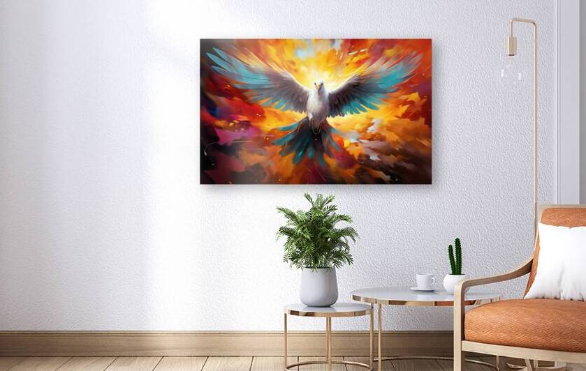 Abstract Dove Painting by Towseef Dar