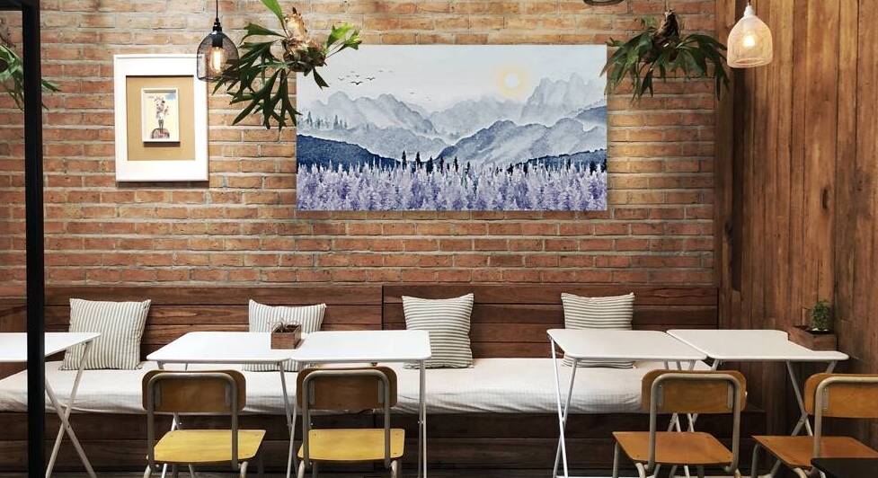 Minimal watercolor landscape by Towseef Dar