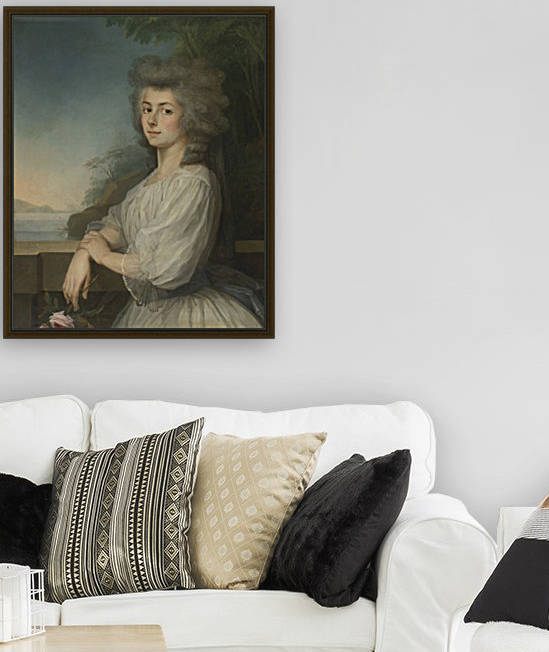 Portrait of a woman on a terrace by Dmitry Levitzky