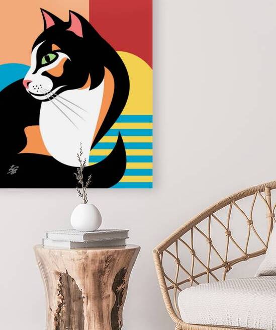 Abstract Calico Cat Art by Liz Cereby