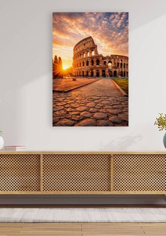  Colosseum Rome at Sunrise – Iconic Ancient Landmark Wall Art by Zeinhem Elsaree