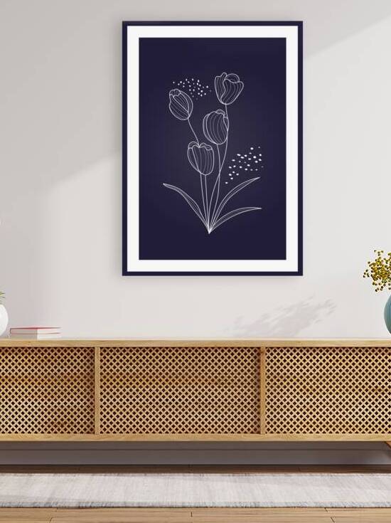Modern flowers line art. b by Towseef Dar