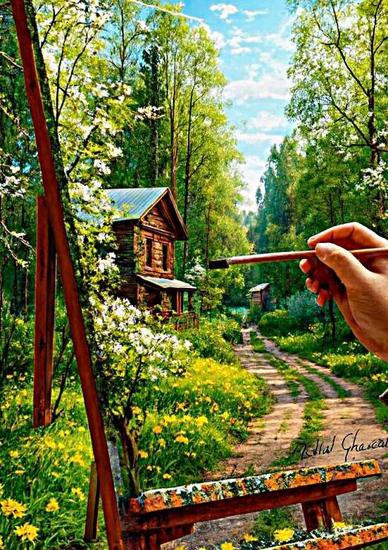 Spring Serenity: Nature-Inspired Wall Art by Bilel Ghanem by Digital forage