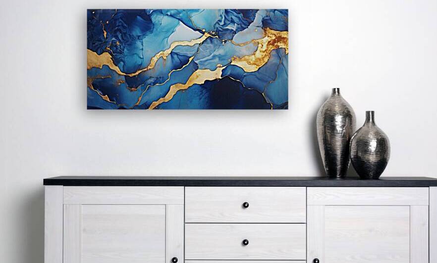 Abstract blue marble by Towseef Dar