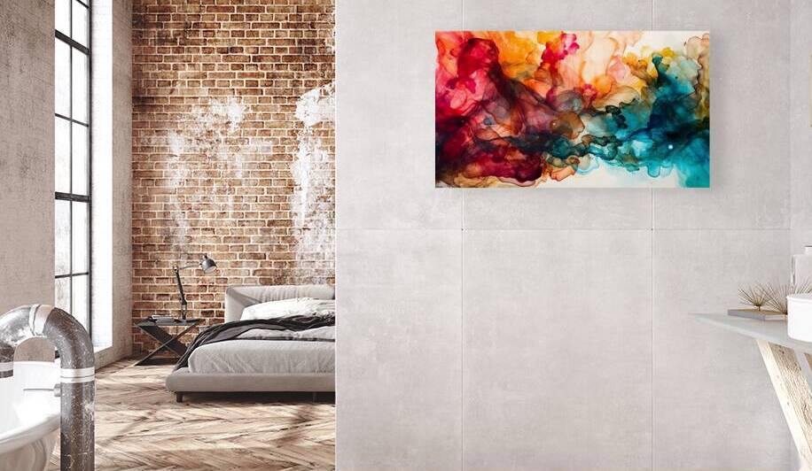 Multicolor ink on white background  by Towseef Dar