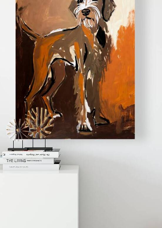 Abstract Wirehaired Pointing Griffon Painting by Chris Butler