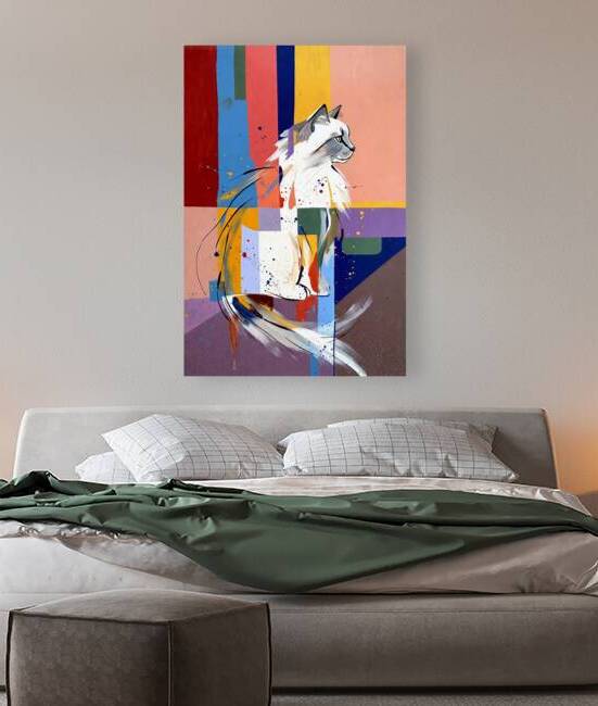 Ragdoll Cat Abstract Geometric Pop Art by Chris Butler