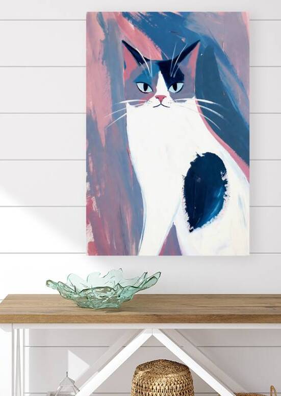 Sleek Blue and Pink Ragdoll Cat Portrait Art by Chris Butler
