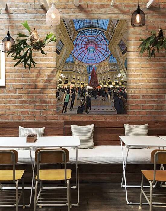 Milan. Italy. Festive Christmas Tree Illuminates Galleria Vittor by Marco Brivio