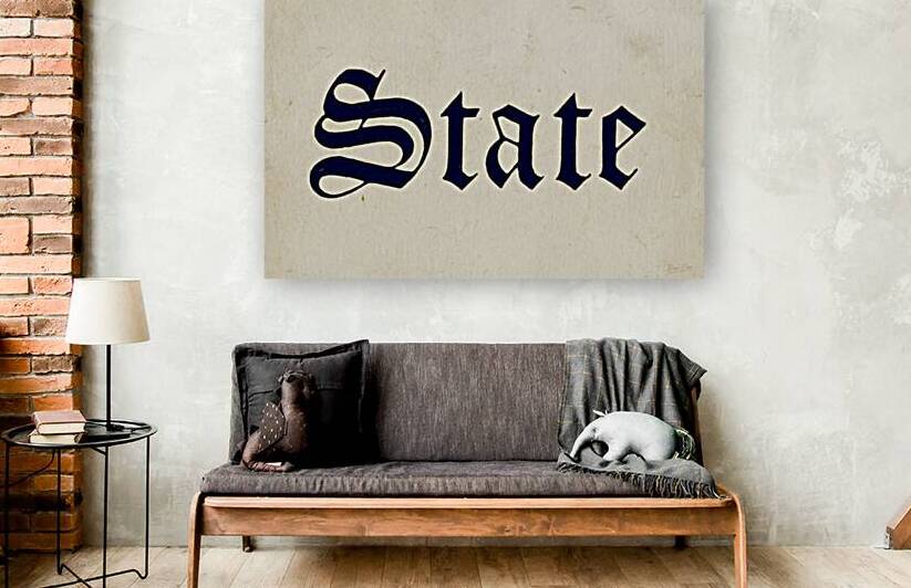 Early 1900s State Typography Art by Row One Brand