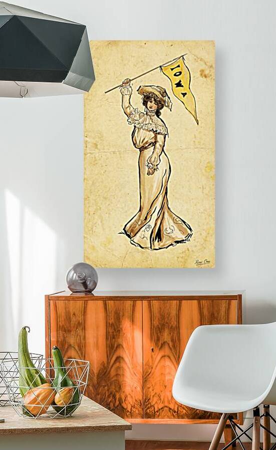 Early 1900s Woman with Iowa Pennant by Row One Brand